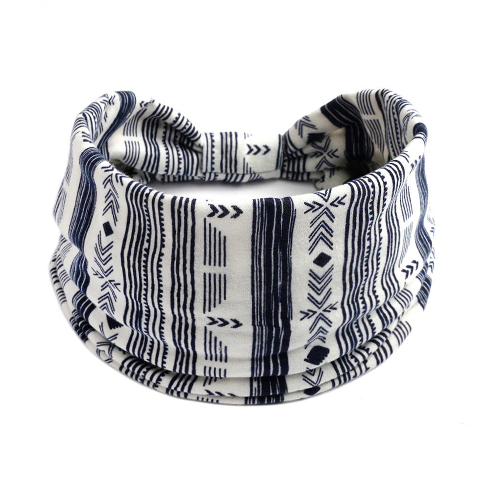 Bohemian Yoga Sports Headband – Cashew Print, Sweat-Absorbent & Non-Slip Elastic Hairband - HZ Mobile