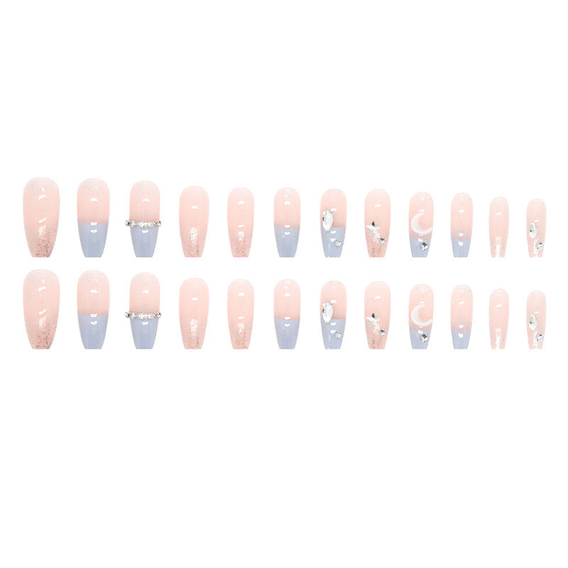 Stars & Moon Fake Nails – Celestial Press-On Tips for DIY & Salon Manicure - HZ Mobile