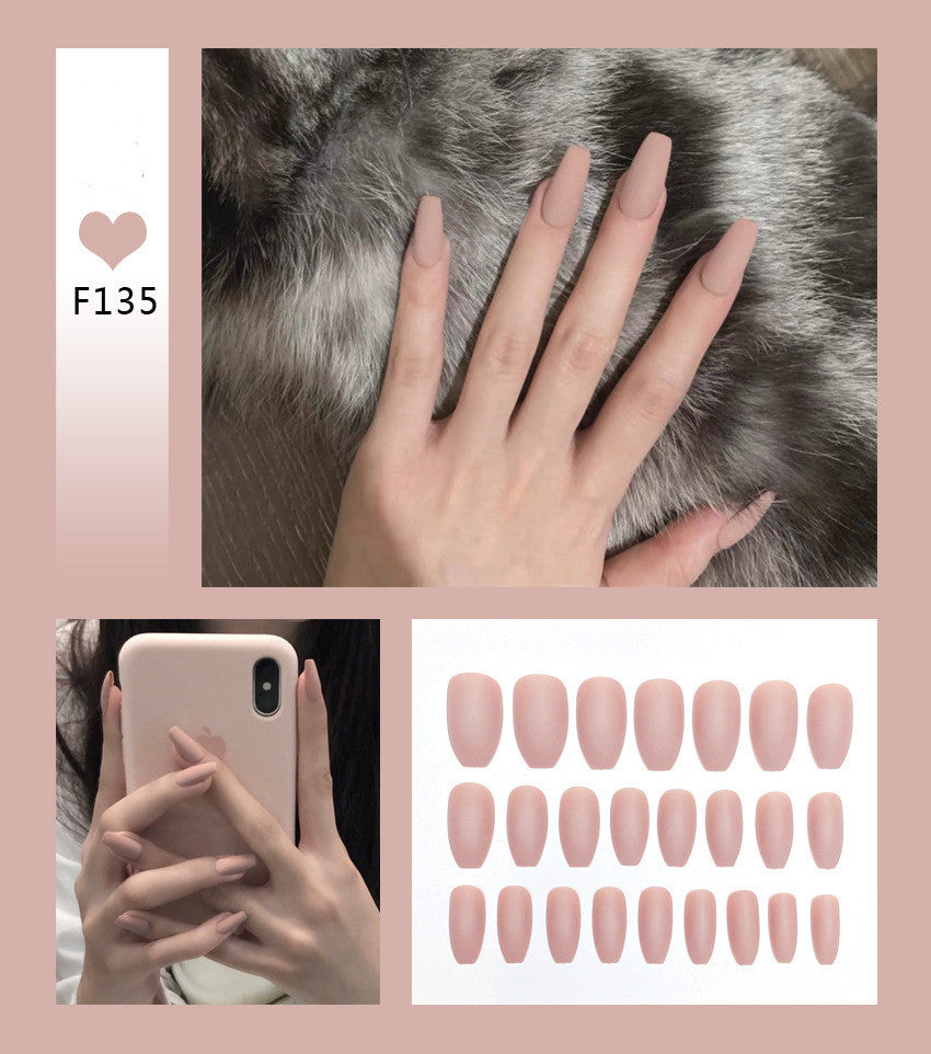 Nail Art Scrub Ballet Fake Nails – Matte Textured Press-On Tips for DIY & Salon Manicure - HZ Mobile