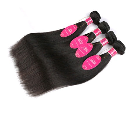 Real Human Hair Straight Wave Extensions – Natural Color Weave Bundles & Wig Hair Curtain - HZ Mobile