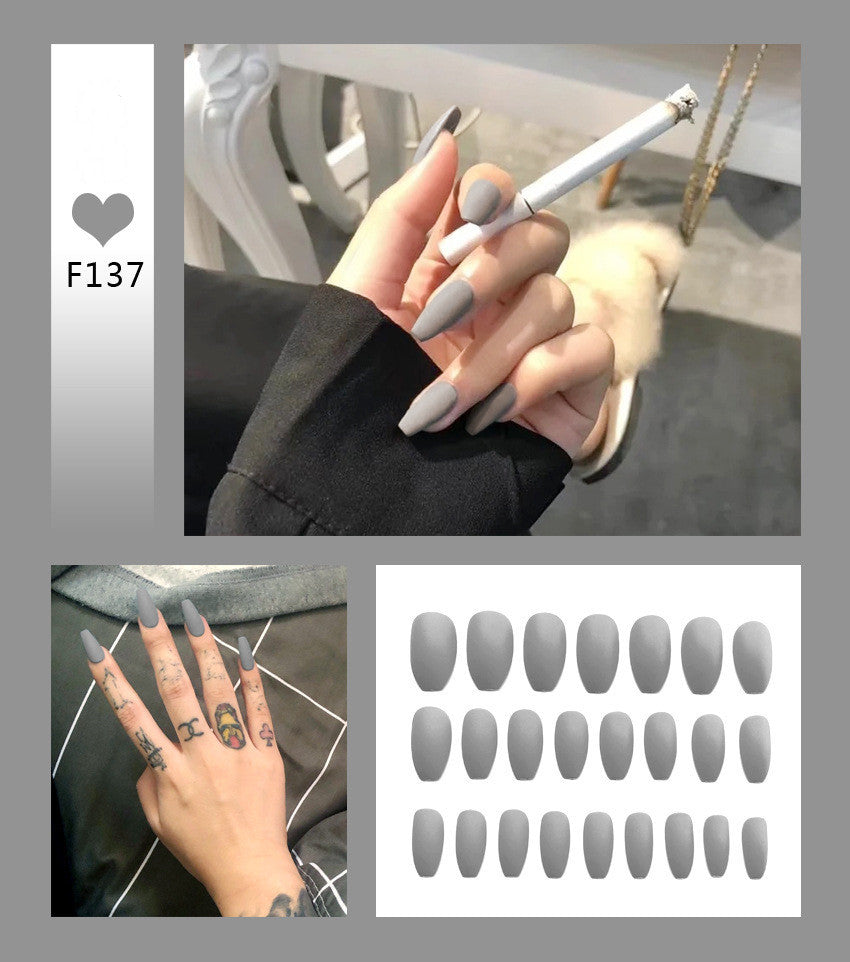 Nail Art Scrub Ballet Fake Nails – Matte Textured Press-On Tips for DIY & Salon Manicure - HZ Mobile