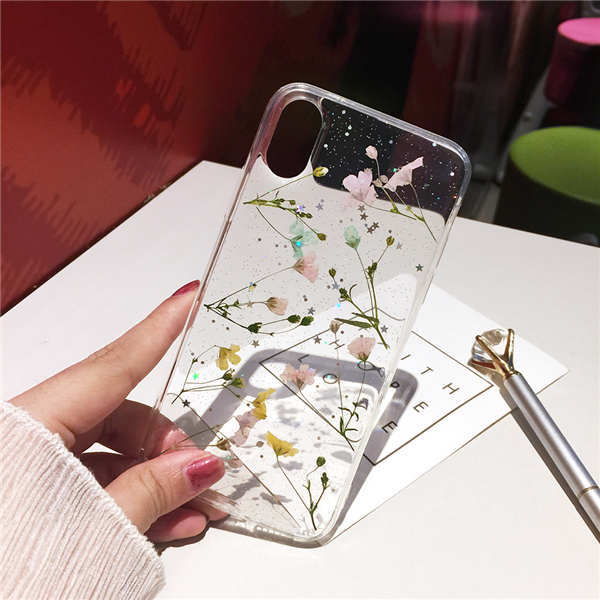Small floral real flower anti-drop transparent protective cover - HZ Mobile