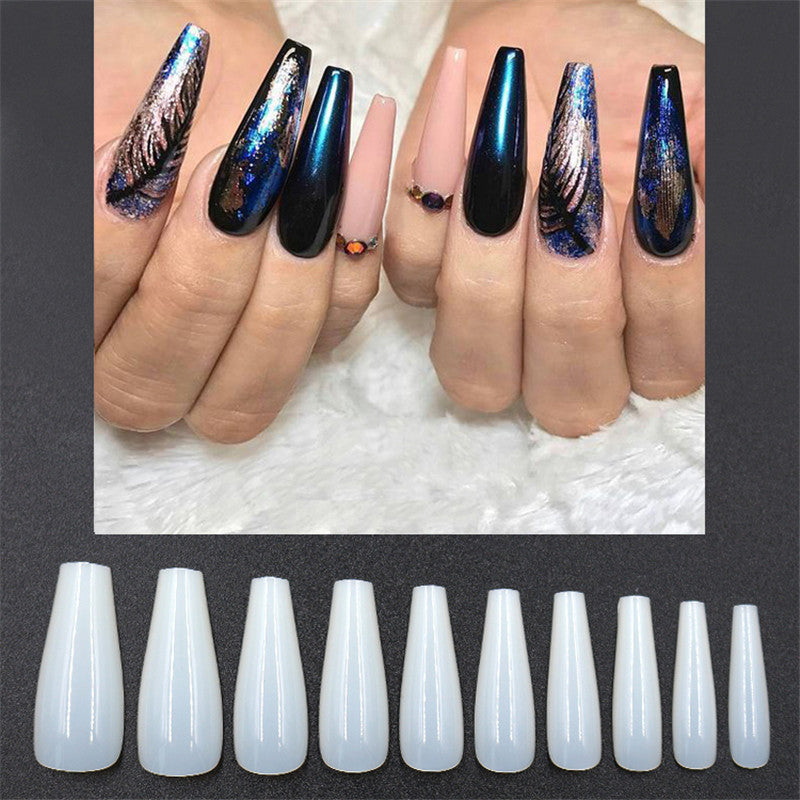 500 Pcs Transparent Natural Ballet Fake Nails – Full Cover Acrylic Nail Tips for DIY & Salon Use - HZ Mobile