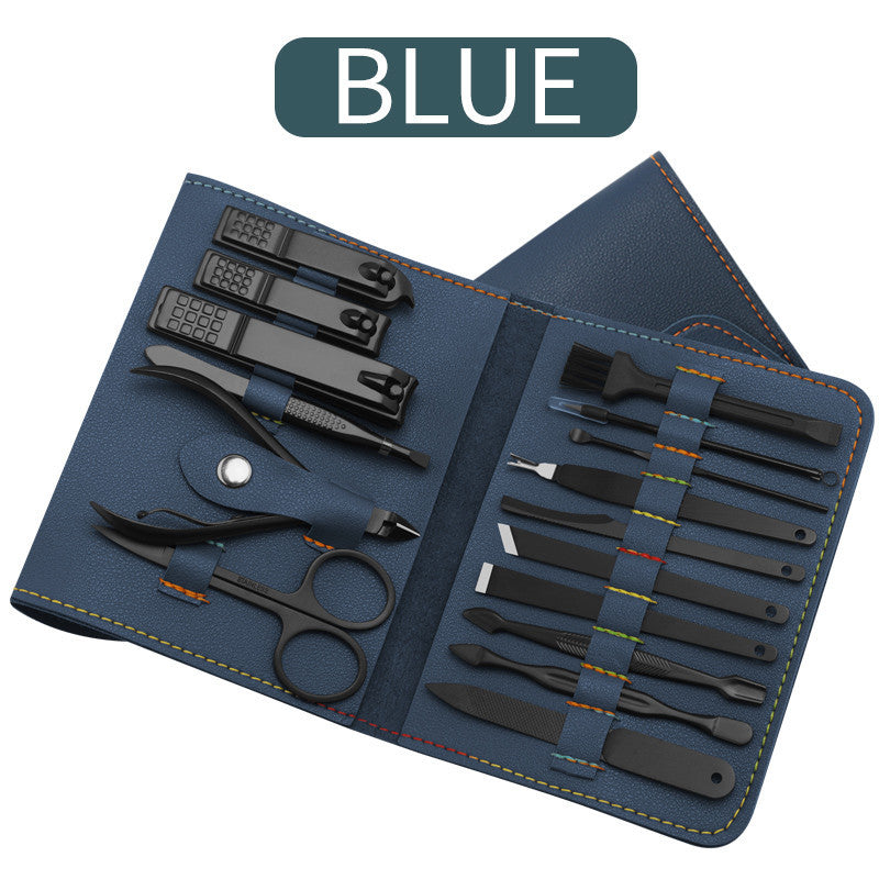 16pcs Professional Manicure & Pedicure Set – Nail Clippers, Trimmers, Ear Pick & Grooming Tools with Travel Case - HZ Mobile