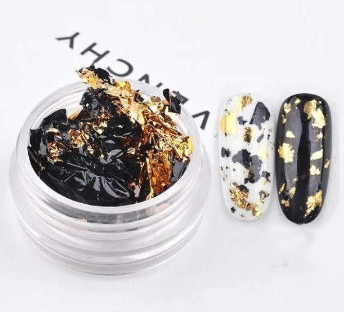 Tin Foil Nail Art Fragments – Metallic Nail Jewelry Flakes for DIY Acrylic & Gel Designs - HZ Mobile