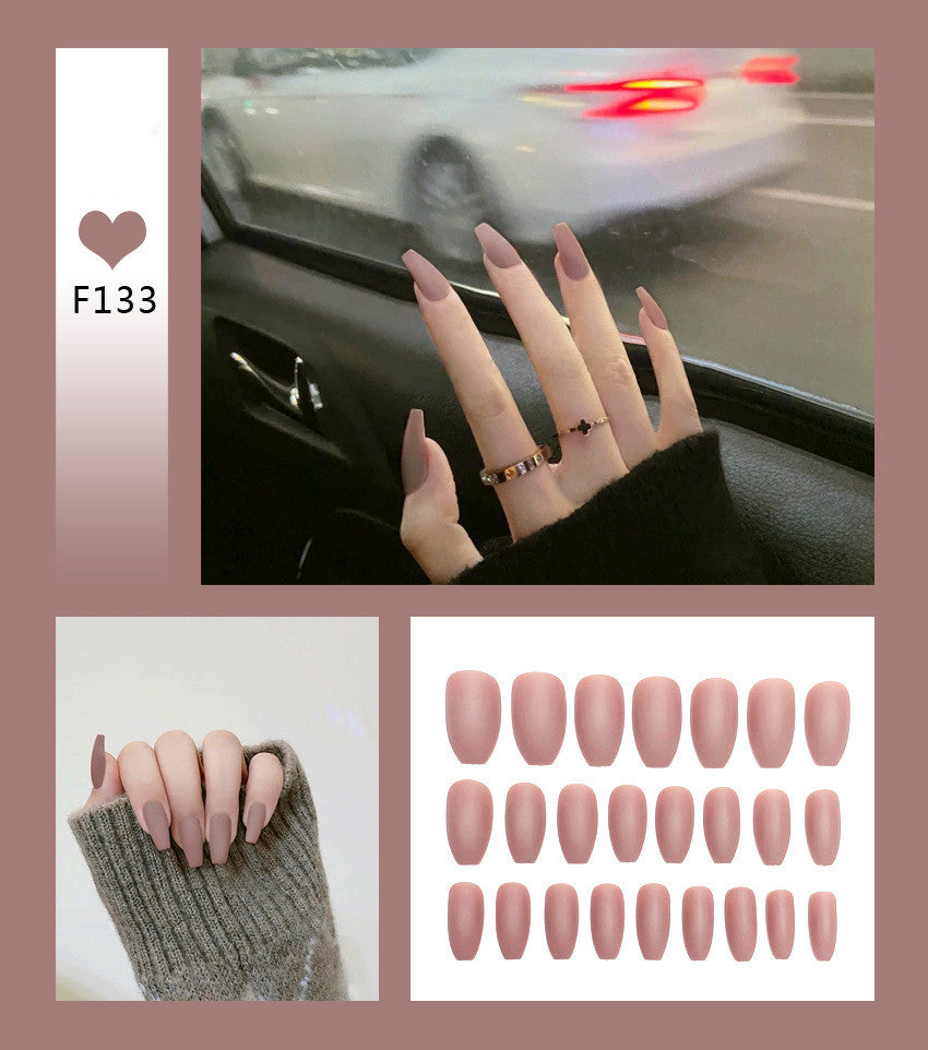 Nail Art Scrub Ballet Fake Nails – Matte Textured Press-On Tips for DIY & Salon Manicure - HZ Mobile