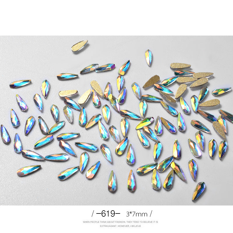 10 Pcs 3D Water Drop Rhinestones – Glitter Nail Art Decorations for DIY & Professional Manicure - HZ Mobile