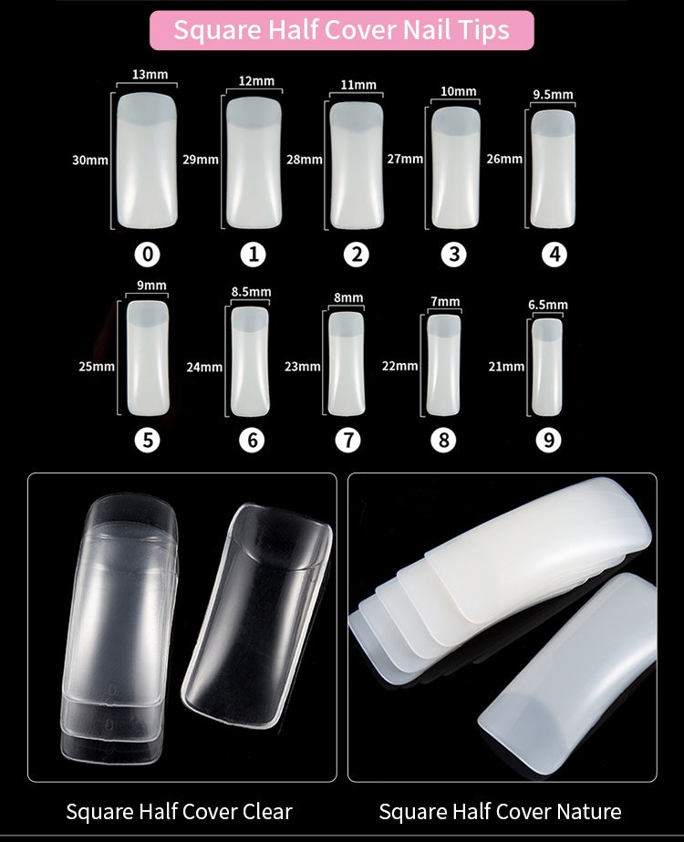 500 Pcs French Fake Nails – Full Cover Acrylic Nail Tips for DIY Manicure & Nail Art - HZ Mobile