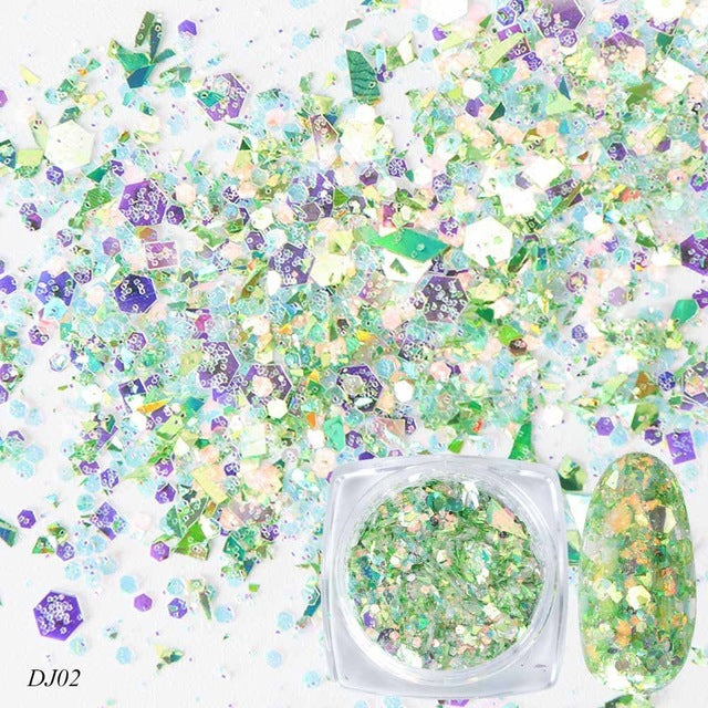 12 Color Light-Changing Nail Art Glitter – Onion Pink Symphony Sequins for DIY & Salon Designs - HZ Mobile