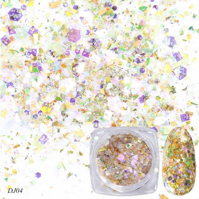 12 Color Light-Changing Nail Art Glitter – Onion Pink Symphony Sequins for DIY & Salon Designs - HZ Mobile