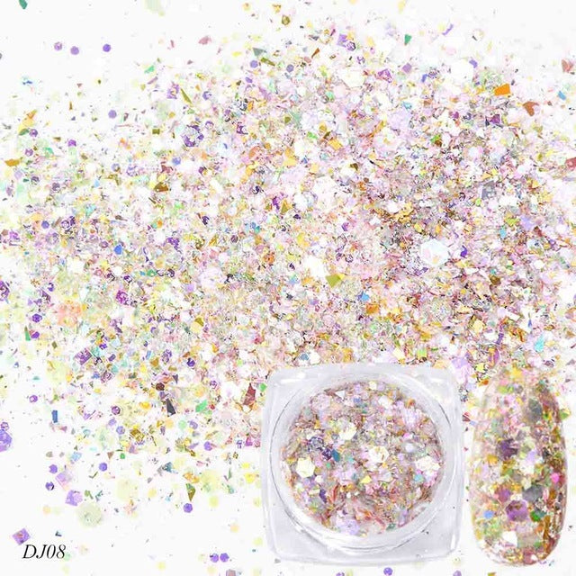 12 Color Light-Changing Nail Art Glitter – Onion Pink Symphony Sequins for DIY & Salon Designs - HZ Mobile