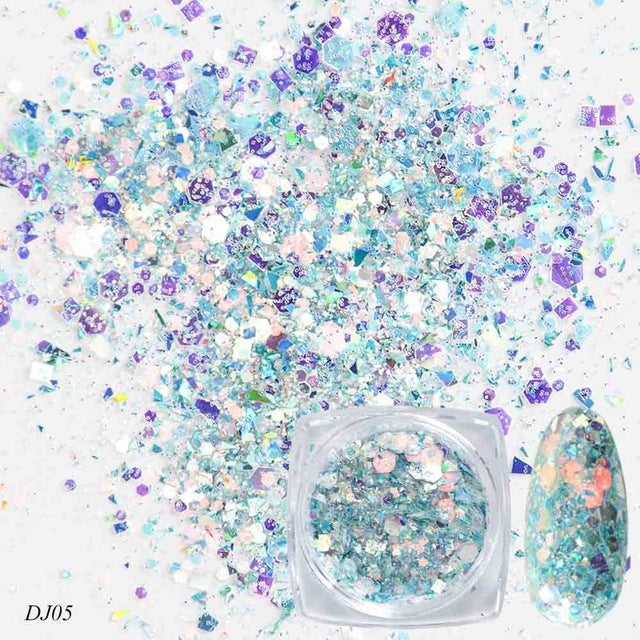 12 Color Light-Changing Nail Art Glitter – Onion Pink Symphony Sequins for DIY & Salon Designs - HZ Mobile
