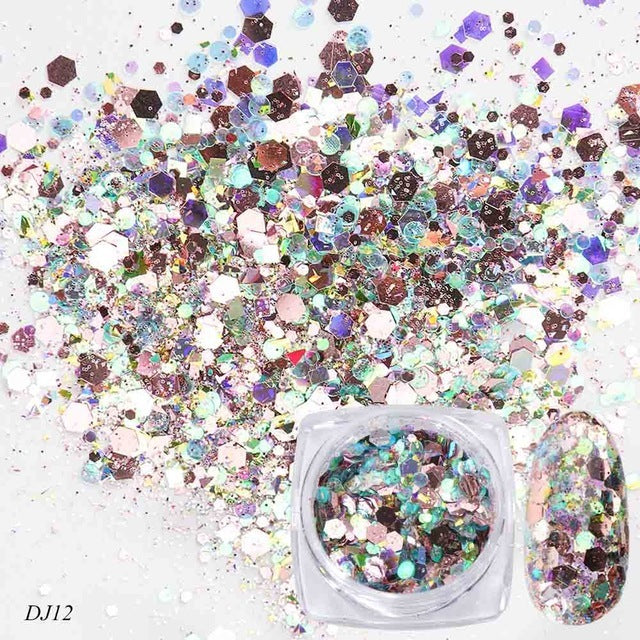 12 Color Light-Changing Nail Art Glitter – Onion Pink Symphony Sequins for DIY & Salon Designs - HZ Mobile