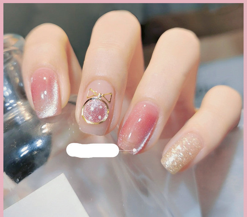 Milk Tea Crystal Cat Eye Nail Polish – Magnetic Gel Polish with Shimmer Stone Effect - HZ Mobile