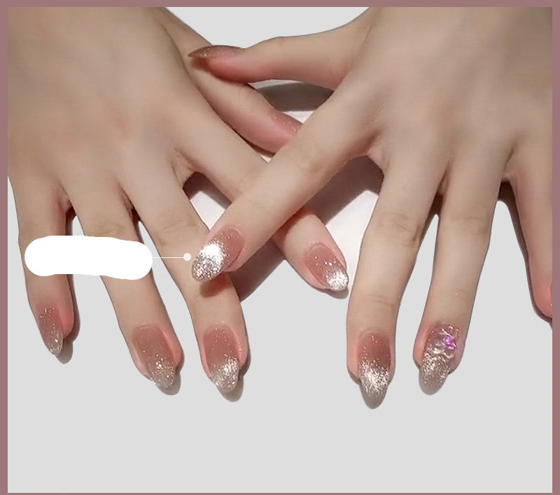 Milk Tea Crystal Cat Eye Nail Polish – Magnetic Gel Polish with Shimmer Stone Effect - HZ Mobile