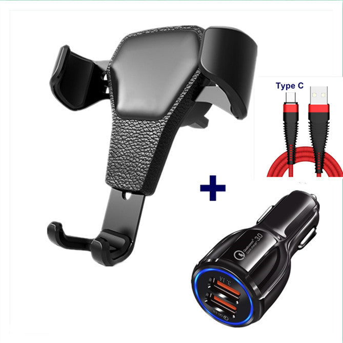 Leather grain gravity mobile phone car holder - HZ Mobile