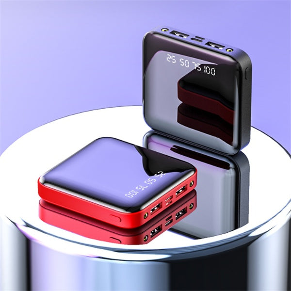 Mini Power Bank 20000 MAh Portable Mirror Digital Display Power Bank - HZ Mobile