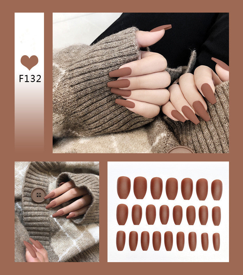 Nail Art Scrub Ballet Fake Nails – Matte Textured Press-On Tips for DIY & Salon Manicure - HZ Mobile