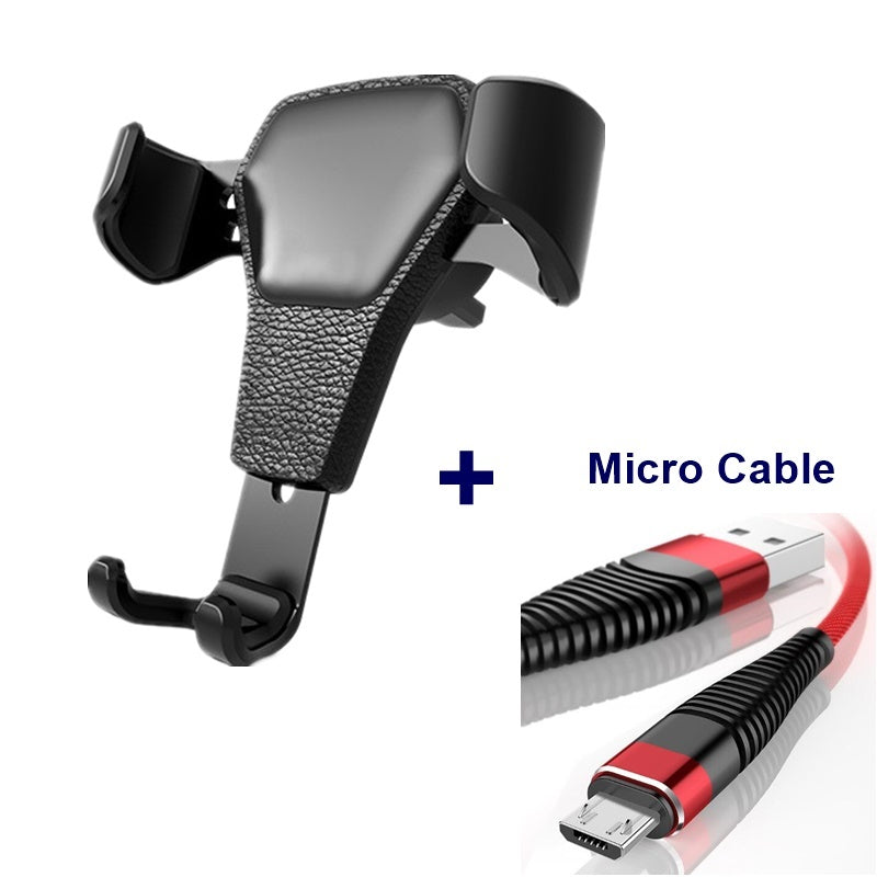 Leather grain gravity mobile phone car holder - HZ Mobile