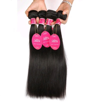 Real Human Hair Straight Wave Extensions – Natural Color Weave Bundles & Wig Hair Curtain - HZ Mobile