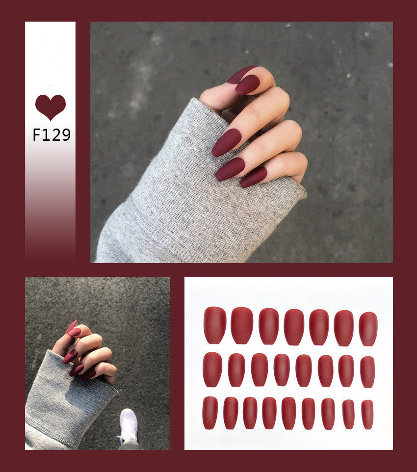 Nail Art Scrub Ballet Fake Nails – Matte Textured Press-On Tips for DIY & Salon Manicure - HZ Mobile