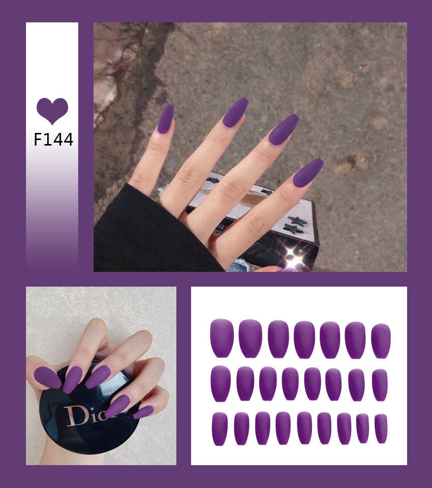 Nail Art Scrub Ballet Fake Nails – Matte Textured Press-On Tips for DIY & Salon Manicure - HZ Mobile
