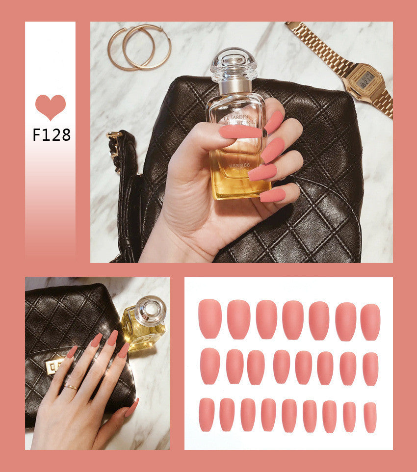Nail Art Scrub Ballet Fake Nails – Matte Textured Press-On Tips for DIY & Salon Manicure - HZ Mobile