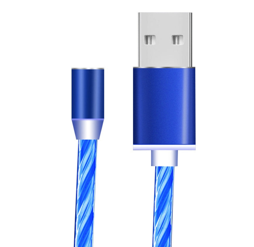 Compatible with Apple, Flowing Ligh Magnetic Streamer Data Line Cable for Iphone Android Typec - HZ Mobile
