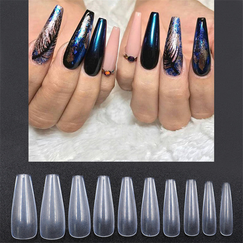 500 Pcs Transparent Natural Ballet Fake Nails – Full Cover Acrylic Nail Tips for DIY & Salon Use - HZ Mobile