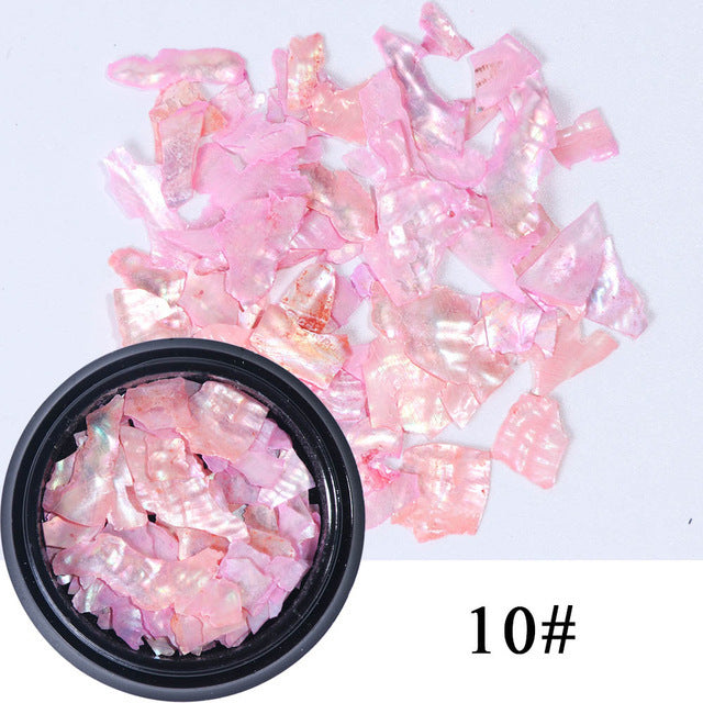 Nail Shell Ornaments – Iridescent Crushed Shell Flakes for DIY Acrylic & Gel Nail Art - HZ Mobile