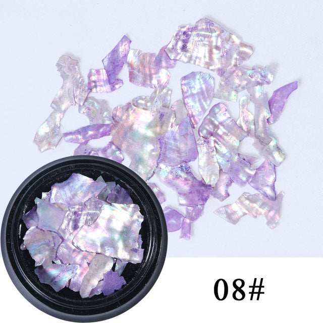 Nail Shell Ornaments – Iridescent Crushed Shell Flakes for DIY Acrylic & Gel Nail Art - HZ Mobile