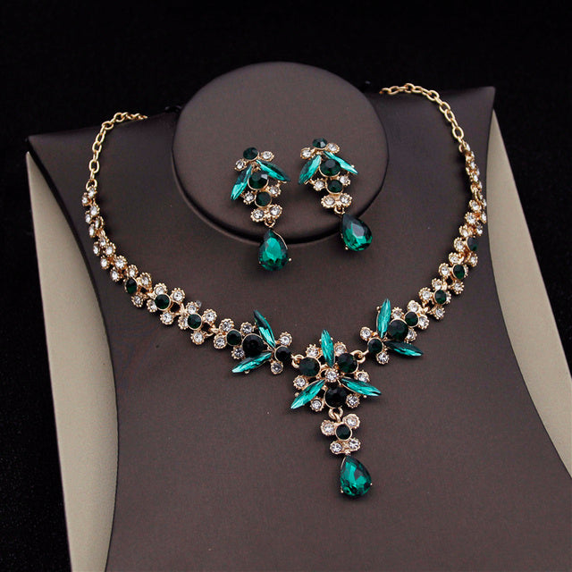 Royal Queen Bridal Jewelry Set – Luxury Wedding Tiara & Earrings Necklace Set for Women - HZ Mobile