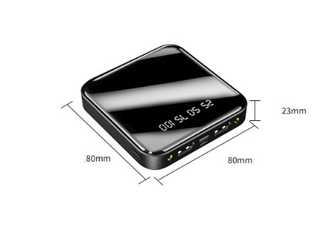 Mini Power Bank 20000 MAh Portable Mirror Digital Display Power Bank - HZ Mobile