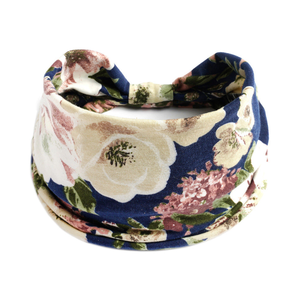 Bohemian Yoga Sports Headband – Cashew Print, Sweat-Absorbent & Non-Slip Elastic Hairband - HZ Mobile