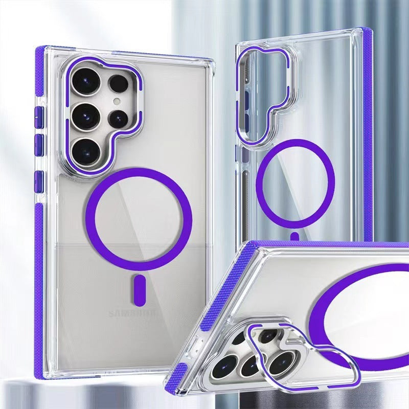 Two-Tone Magnetic Case for Samsung Galaxy S25 Ultra – Colorful Hardware Protective Cover - HZ Mobile