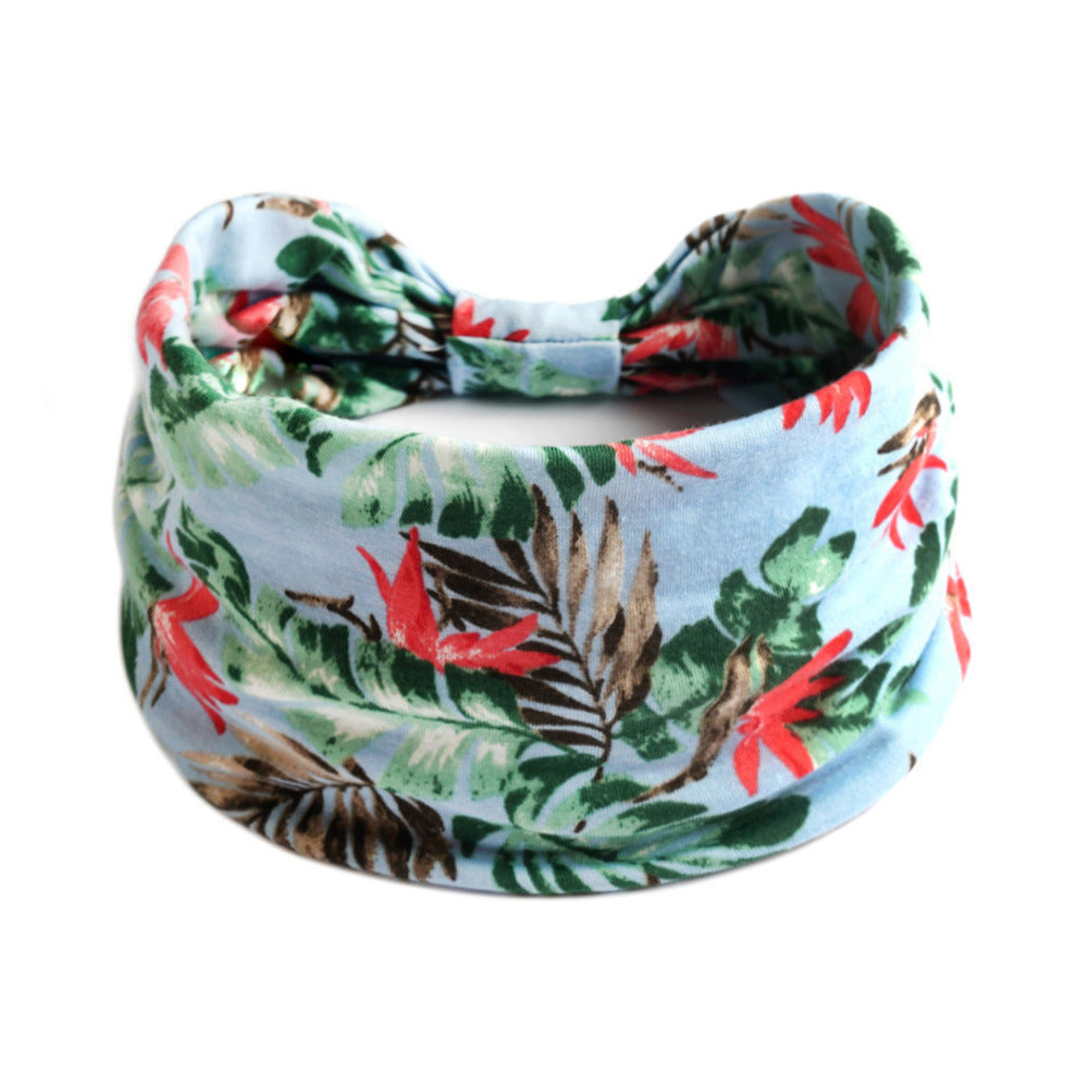 Bohemian Yoga Sports Headband – Cashew Print, Sweat-Absorbent & Non-Slip Elastic Hairband - HZ Mobile