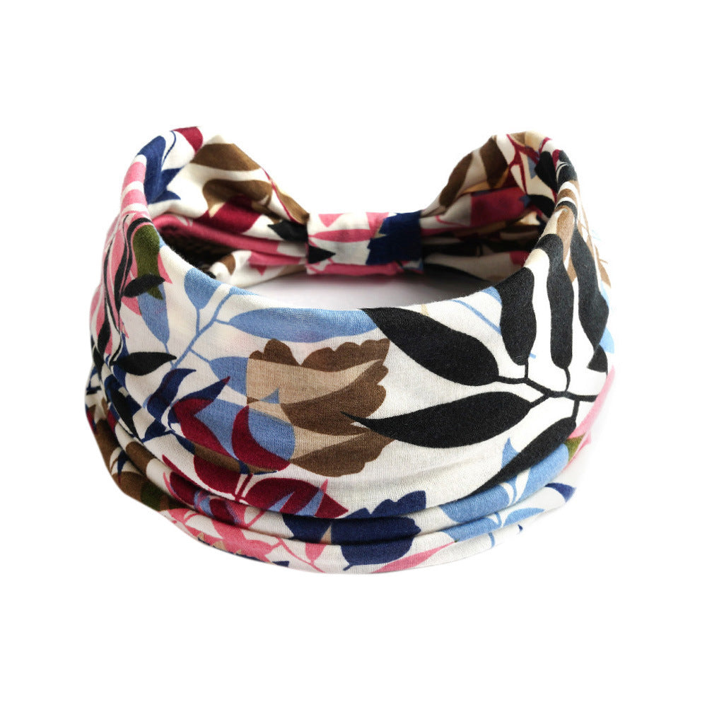 Bohemian Yoga Sports Headband – Cashew Print, Sweat-Absorbent & Non-Slip Elastic Hairband - HZ Mobile