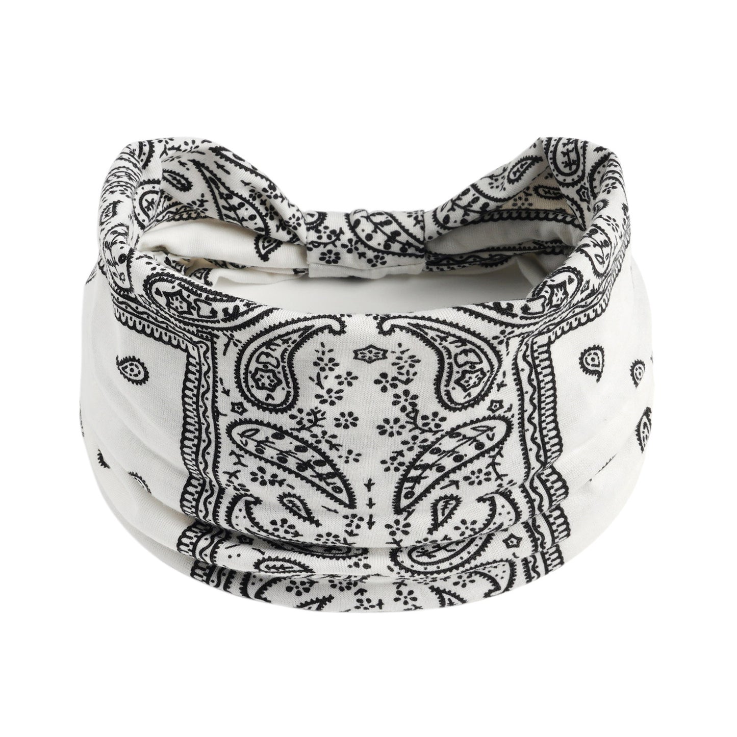 Bohemian Yoga Sports Headband – Cashew Print, Sweat-Absorbent & Non-Slip Elastic Hairband - HZ Mobile