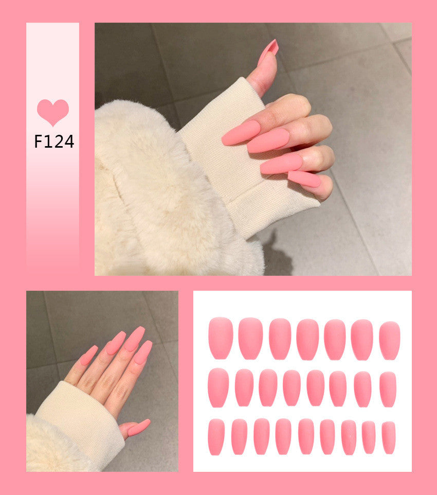 Nail Art Scrub Ballet Fake Nails – Matte Textured Press-On Tips for DIY & Salon Manicure - HZ Mobile