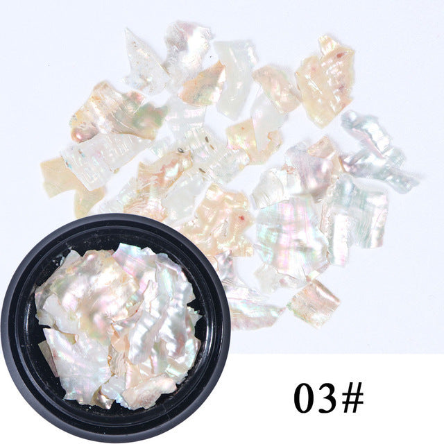 Nail Shell Ornaments – Iridescent Crushed Shell Flakes for DIY Acrylic & Gel Nail Art - HZ Mobile