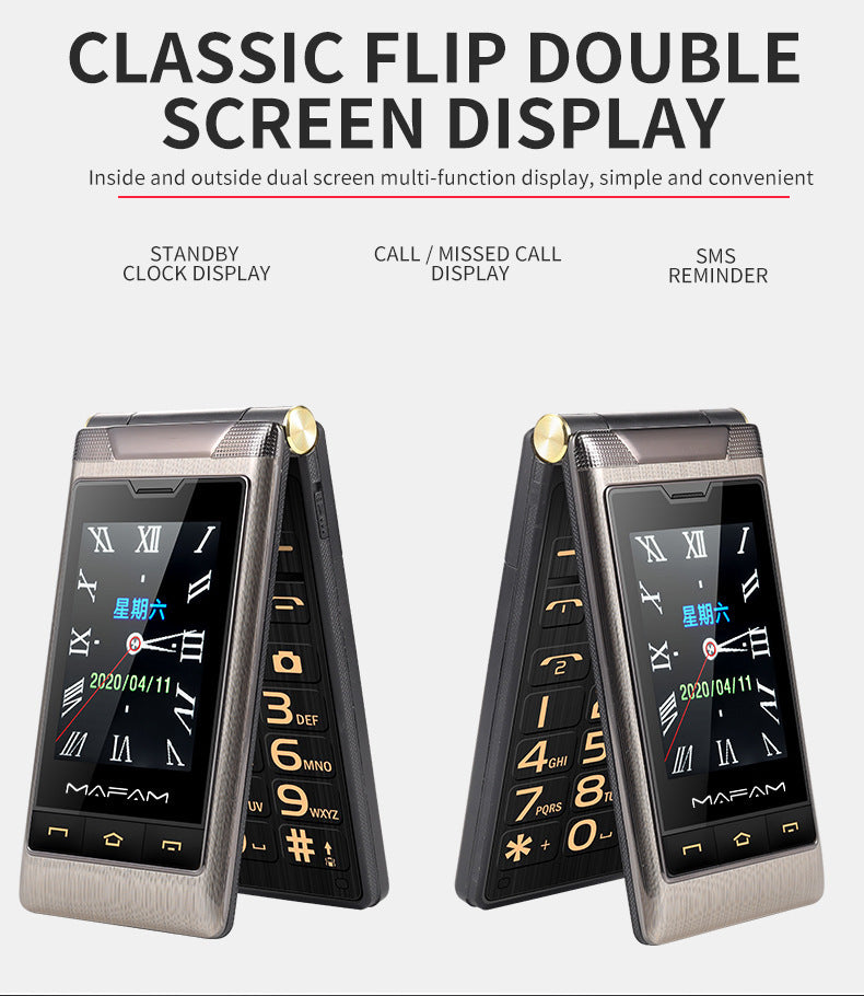 Full Network Connectivity Dual Screen Flip Cover Elderly Machine Backup Machine - HZ Mobile
