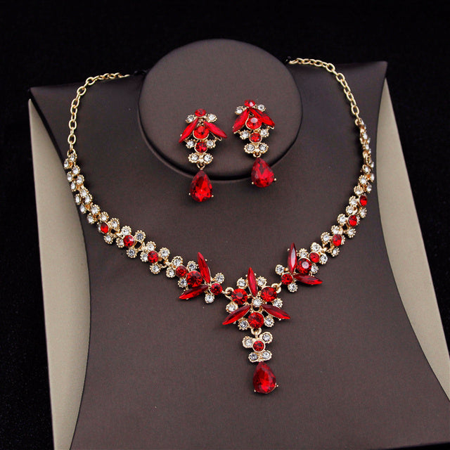 Royal Queen Bridal Jewelry Set – Luxury Wedding Tiara & Earrings Necklace Set for Women - HZ Mobile