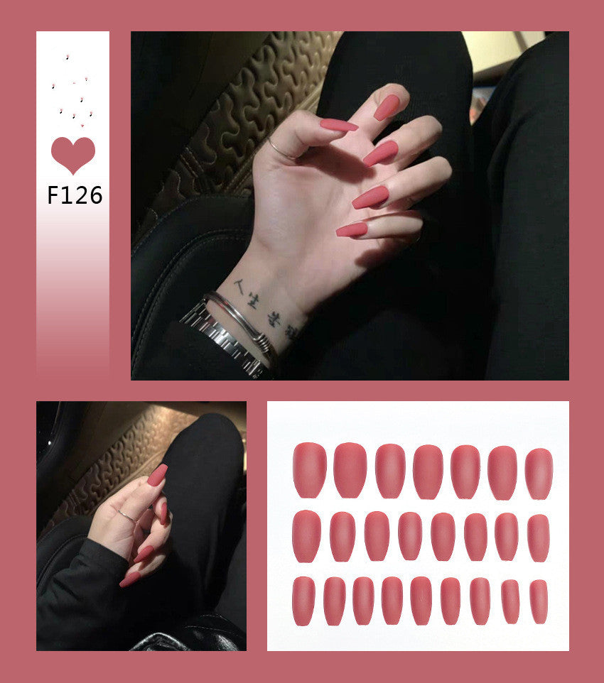 Nail Art Scrub Ballet Fake Nails – Matte Textured Press-On Tips for DIY & Salon Manicure - HZ Mobile