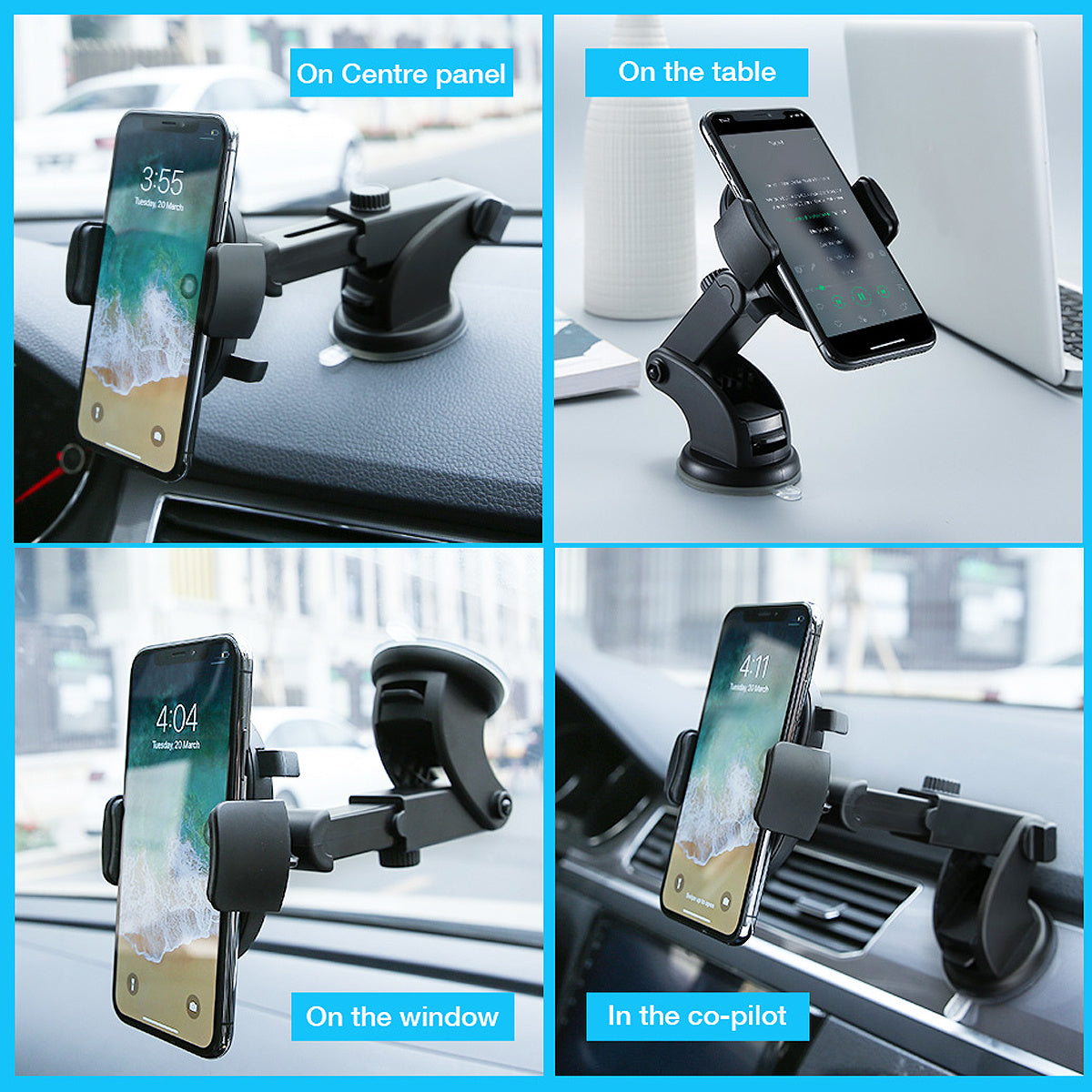 Car Phone Holder Long Rod Telescopic Car Dashboard Suction Cup Type - HZ Mobile