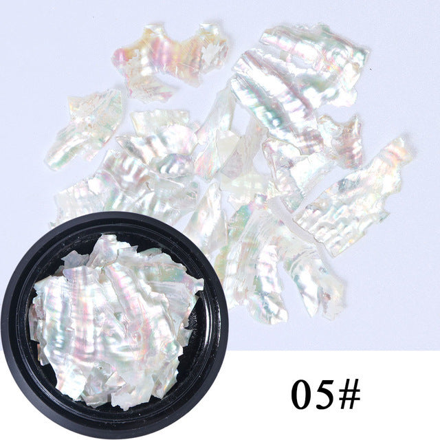 Nail Shell Ornaments – Iridescent Crushed Shell Flakes for DIY Acrylic & Gel Nail Art - HZ Mobile