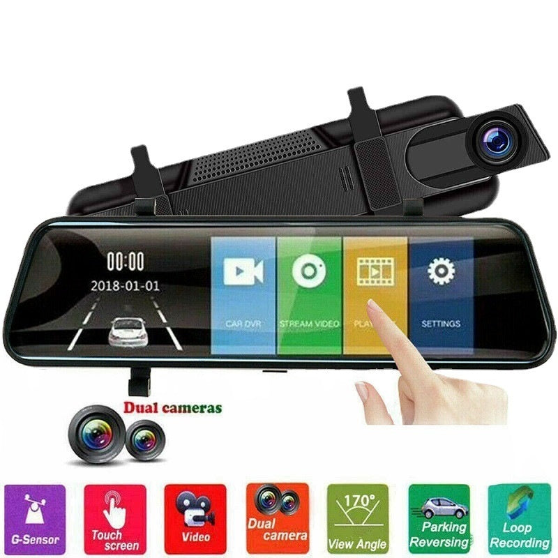 HD 1080p Dual Lens Rearview Mirror Recorder - HZ Mobile