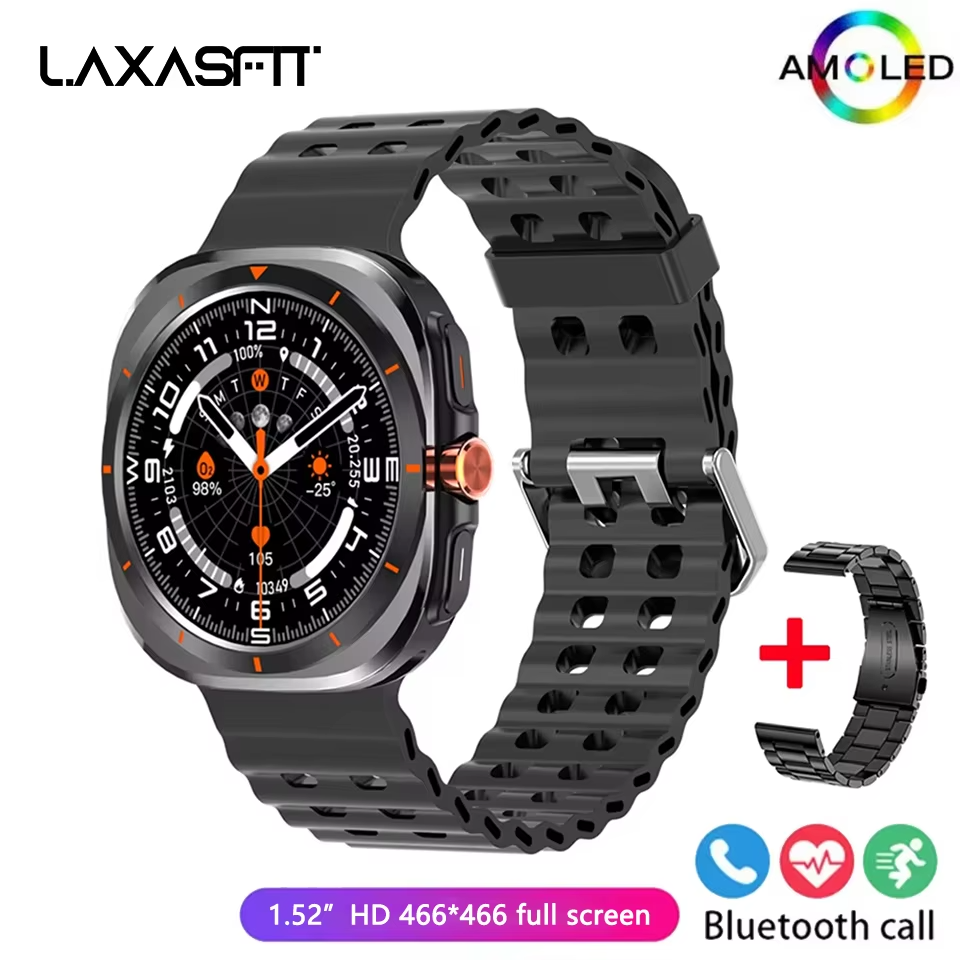 LAXASFIT Smart Watch 1.52″ AMOLED Screen – Bluetooth Talk, Fitness & Sports Tracker - HZ Mobile