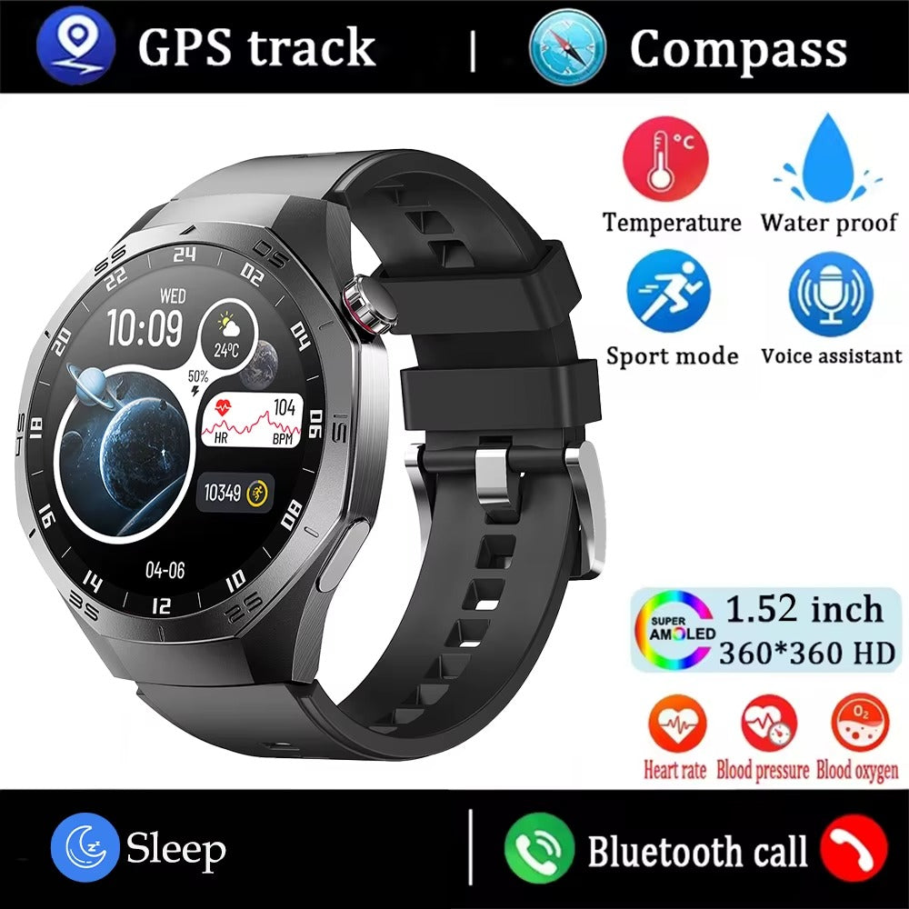 2025 SmartWatch AMOLED Screen GPS Bluetooth Call – Android & iOS Compatible - HZ Mobile