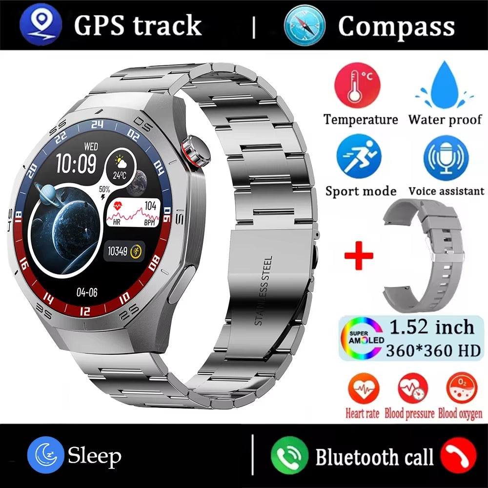 2025 SmartWatch AMOLED Screen GPS Bluetooth Call – Android & iOS Compatible - HZ Mobile
