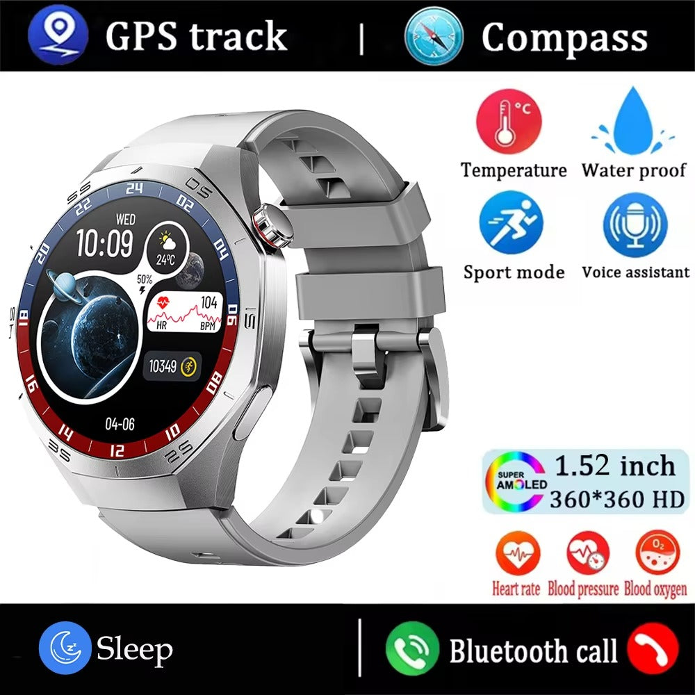 2025 SmartWatch AMOLED Screen GPS Bluetooth Call – Android & iOS Compatible - HZ Mobile